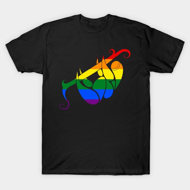 Gay Pride Flag Sloth T-Shirt by Jaq of All